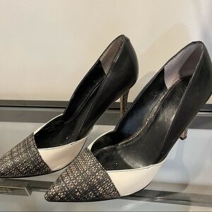 MARC FISHER Black and Cream Heels